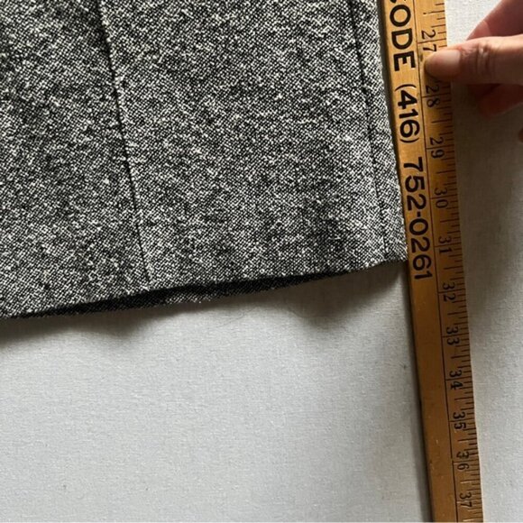 DS Lab wool silk vegan leather waisted cropped straight leg trousers Sz 10 - Picture 9 of 12